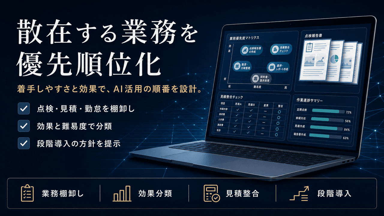 設備保守業の多工程AI導入診断のサムネイル